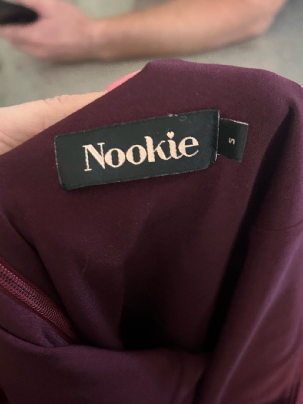 Nookie Charlize Midi Bodycon Cocktail Dress in Wine Sz S - Picture 3 of 3